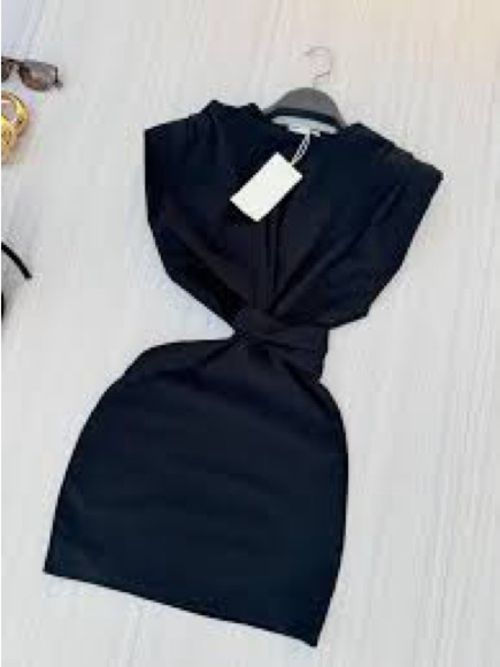 Zara Black Knot-Front Mini Dress